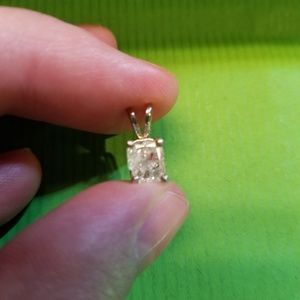 Radiant Cut Diamond Solitaire Pendant